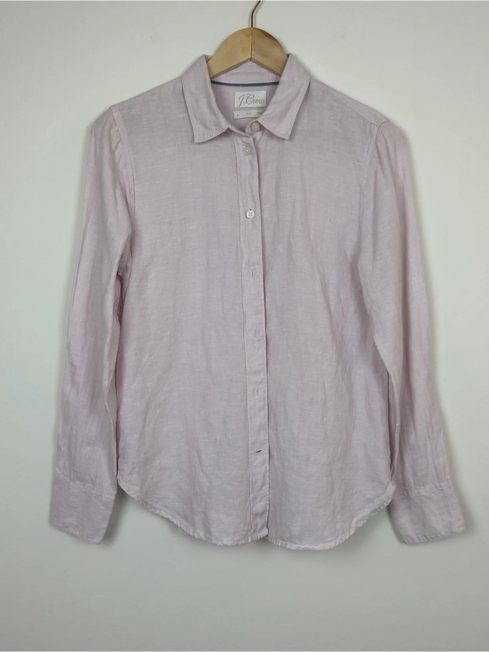 J crew Slim fit Baird mcnutt Irish linen shirt Light Pink Sz 6
